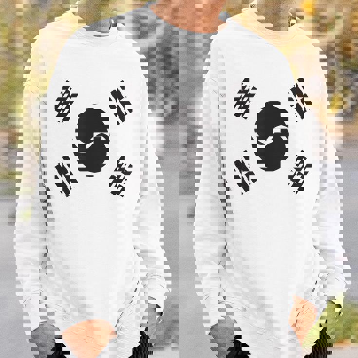 大韓民国 様式化された韓国国旗 ブラック スウェットシャツ 彼への贈り物