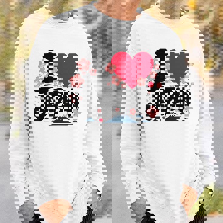 日本人 I Love Japan 桜 旗 富士山 旅行 スウェットシャツ 彼への贈り物