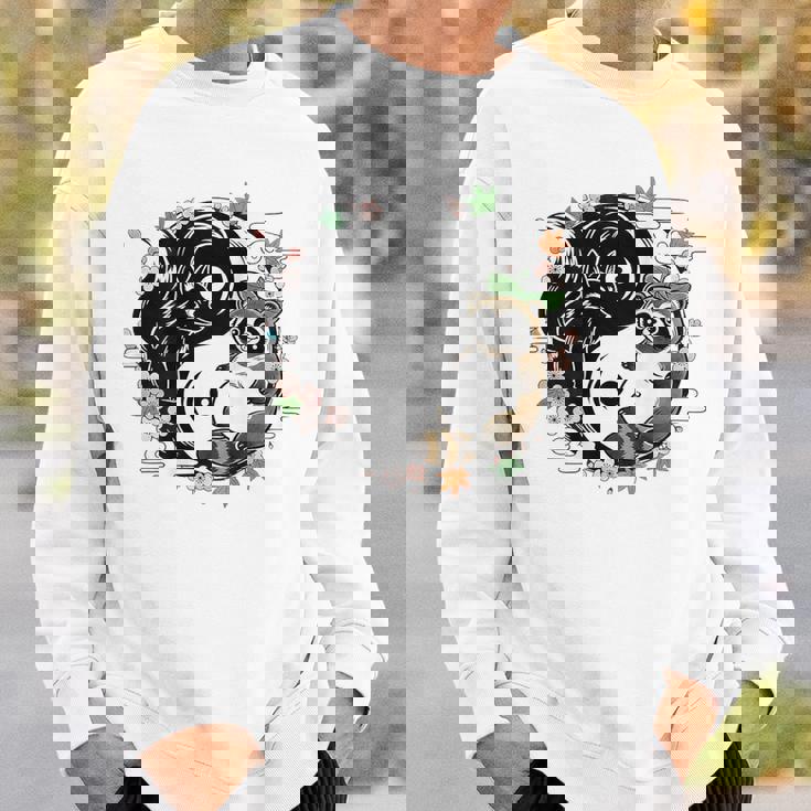 狸と狐 太極図 たぬき きつね スウェットシャツ 彼への贈り物