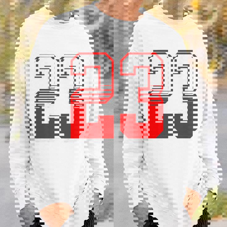 白赤番号 23 スポーツチーム スウェットシャツ 彼への贈り物