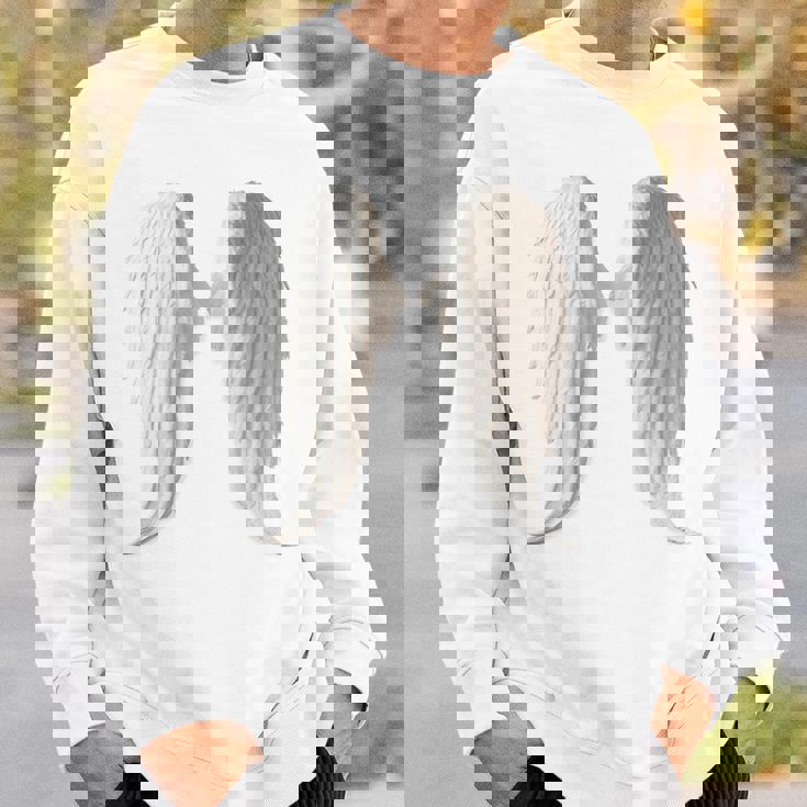 背面にリアルな白い天使の羽。 スウェットシャツ 彼への贈り物