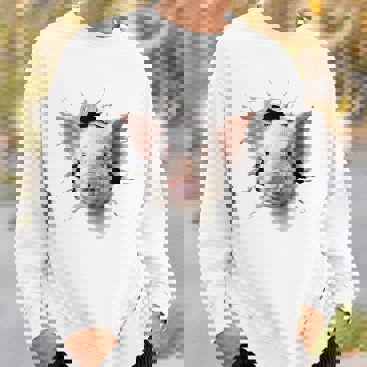 豚 アニマル柄 グラフィック 図面 イラスト 顔 豚 スウェットシャツ 彼への贈り物