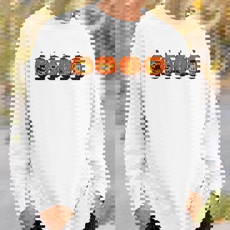 車の警告灯 面白いメカニック ハロウィン パンプキン オレンジ スウェットシャツ 彼への贈り物