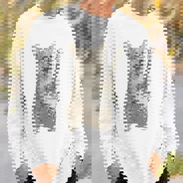 面白いtシャツ コーギー ギター イヌ メンズ 犬好き グッズ かわいい おもしろ 面白い 服 ネタ スウェットシャツ 彼への贈り物