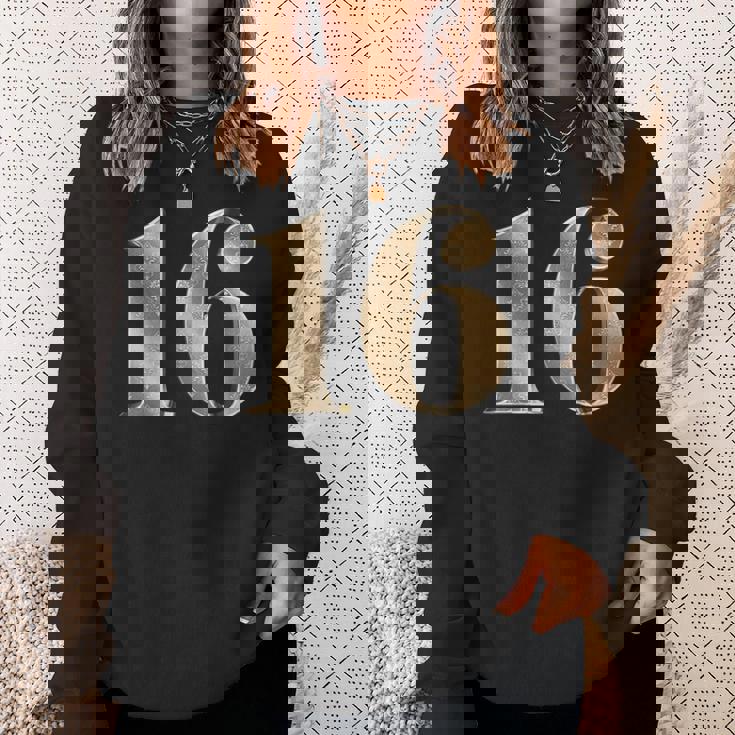 16 16 誕生日 お気に入り 数字 フルール・ド・リス デザイン スウェットシャツ 彼女への贈り物