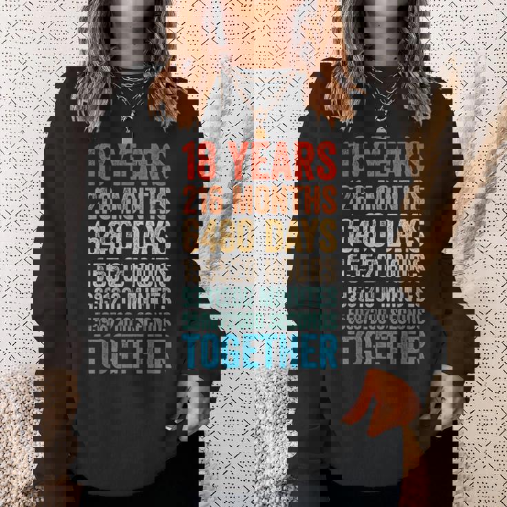 18年目の記念日 彼 彼女 カップル 18回目の結婚 スウェットシャツ 彼女への贈り物