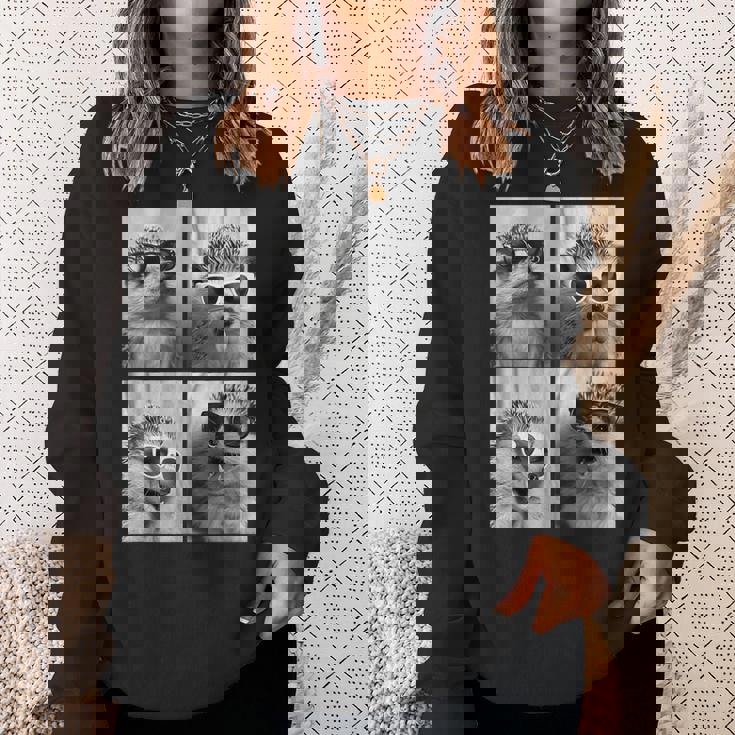 Adorable Hedgehog Sunglasses Animal Photo Forest Animal Sweatshirt Gifts for Her