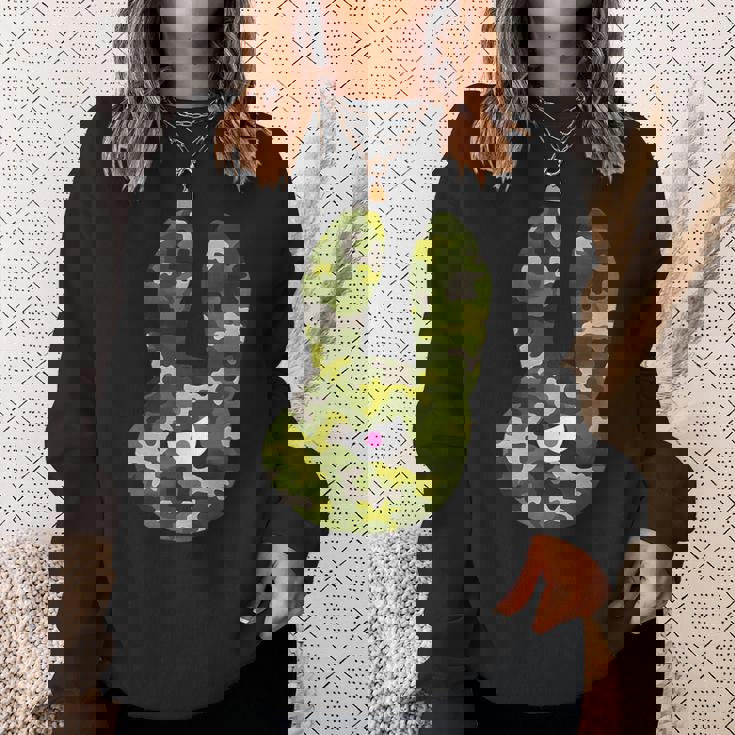 Badうさぎ星人 グリーン迷彩 スウェットシャツ 彼女への贈り物