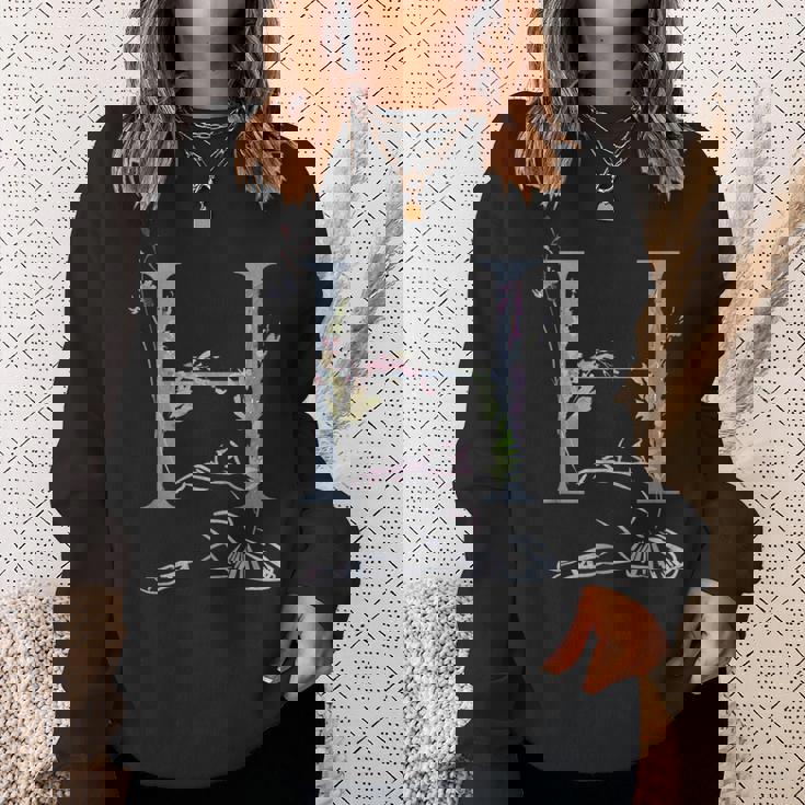 Balla バレリーナ イニシャル 名前 H、ダンス、モノグラム、バレエ スウェットシャツ 彼女への贈り物