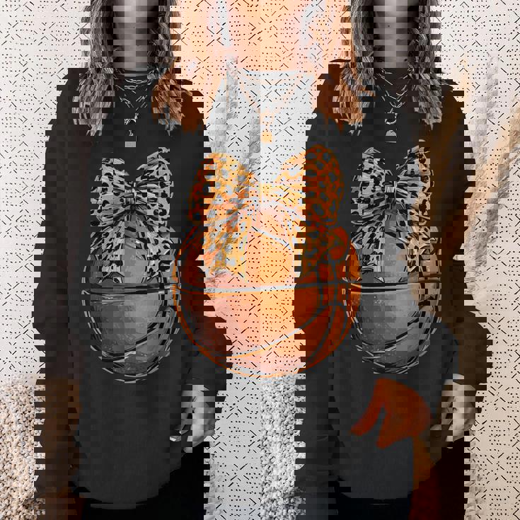 Basketball Coquette Bow Cute Basketball Player Sweatshirt Gifts for Her