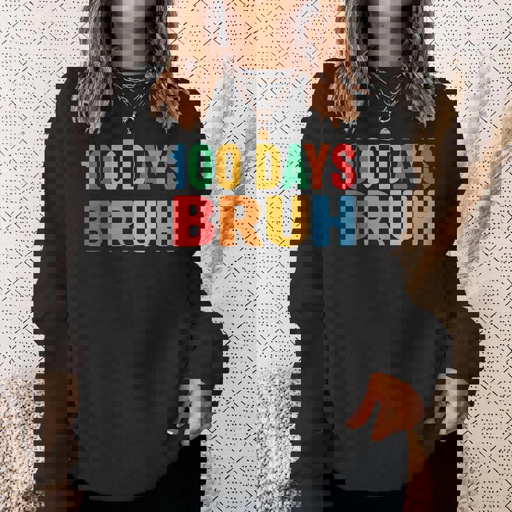 Bruh 100Th Day Ofchool 100 Days Ofchool シャツ キッズ 男の子 スウェットシャツ 彼女への贈り物