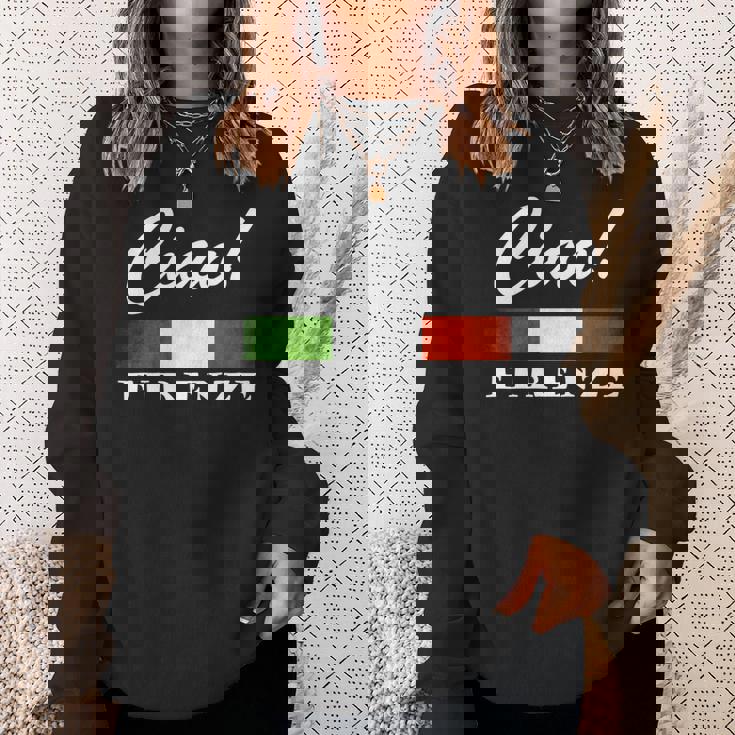 Ciao Italia トリコローレ イタリア国旗 フィレンツェ フィレンツェ イタリア 長袖tシャツ スウェットシャツ 彼女への贈り物