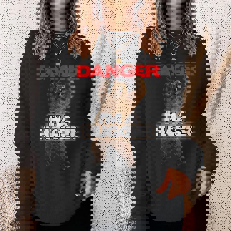 Danger I'm A Big Hugger 面白い危険な熊のハギング スウェットシャツ 彼女への贈り物