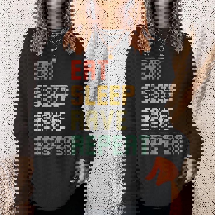 Eatleep Rave Repeat Edm テクノ スウェットシャツ 彼女への贈り物