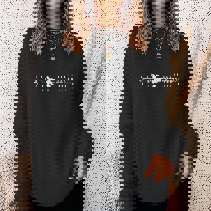 F-15 Eagle Ecg Heartbeat Airplane スウェットシャツ 彼女への贈り物