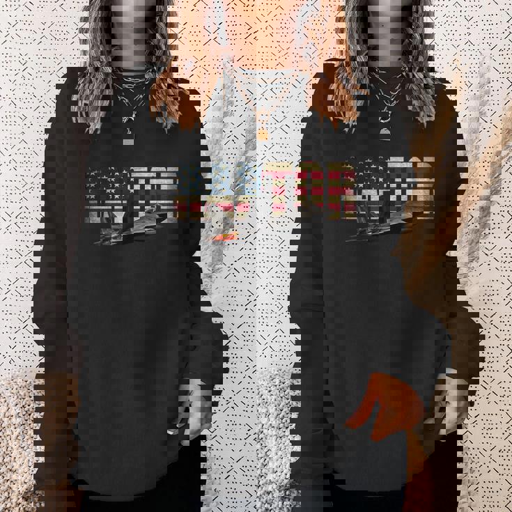 F-22 F22 ラプター ジェット戦闘機 アメリカ国旗 パイロット スウェットシャツ 彼女への贈り物