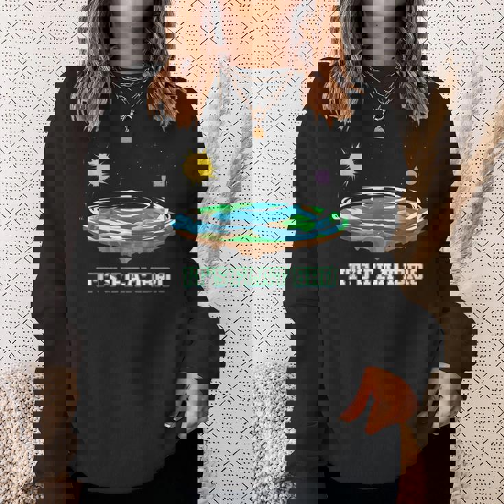 Flat Earth It's Flat Bro Conspiracy フラットアース スウェットシャツ 彼女への贈り物