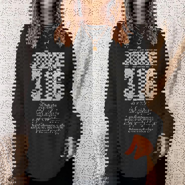 For Godo Loved The World John 316 聖書の言葉 キリスト教 スウェットシャツ 彼女への贈り物