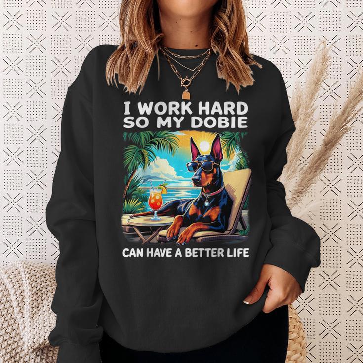 Doberman I Work Hard Doberman Lover Sweatshirt Gifts for Her Doberman I Work Hard Doberman Lover Sweatshirt Gifts for Her