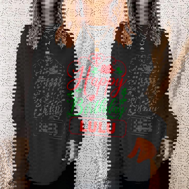 Happy Birthday Lulu かわいいクリスマスルル スウェットシャツ 彼女への贈り物