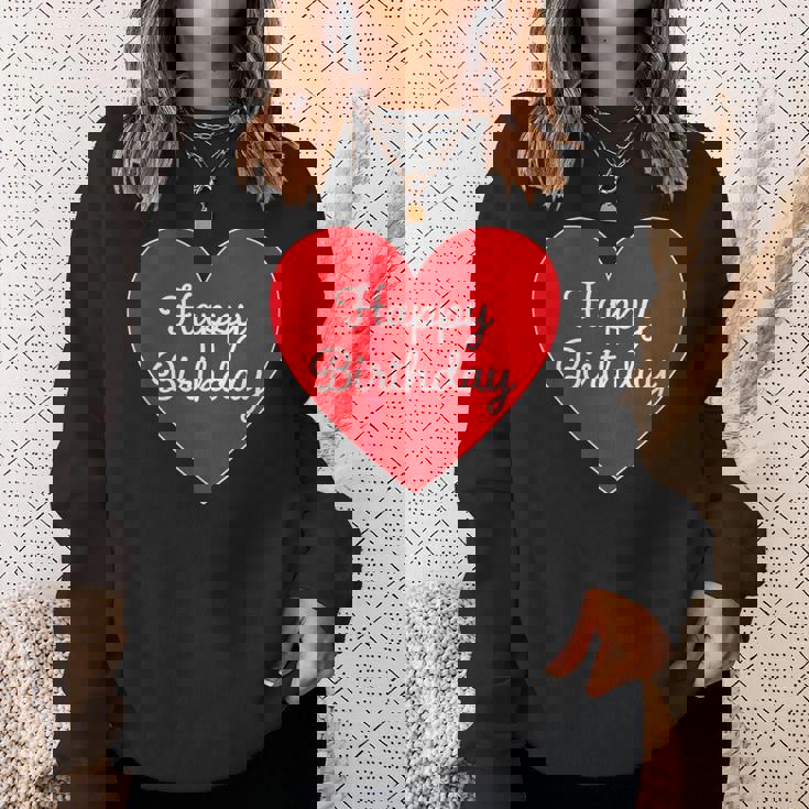 Happy Birthday ハッピーバースデー（お誕生日）ビッグハート サプライズイベント かわいい文字 デザイン スウェットシャツ 彼女への贈り物
