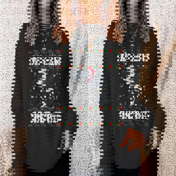 Have A Killer Whale クリスマス サンタ アグリークリスマス シャチ ファニー スウェットシャツ 彼女への贈り物