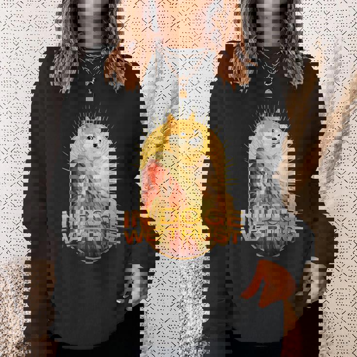 In Doge We Trust Doge Dogecoin 柴犬 スウェットシャツ 彼女への贈り物