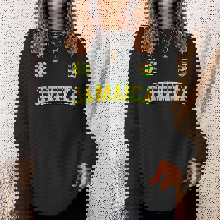 Jamaica 62 2024 年独立記念日ジャマイカ国旗ジャージ 長袖tシャツ スウェットシャツ 彼女への贈り物