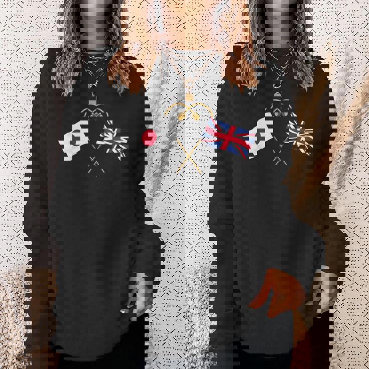 Japanese Flag British Flag 英国遺産 イングリッシュルーツ 日本の国旗 イギリスの国旗 スウェットシャツ 彼女への贈り物