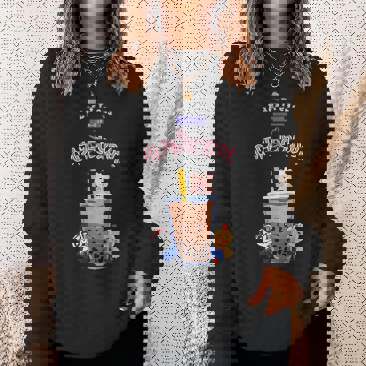 Kawaii Boba K-Pop バブルティーフレンズ ハングル スウェットシャツ 彼女への贈り物