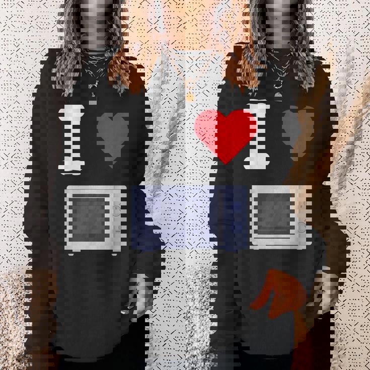 I Love 電子レンジ オーブン 料理 暖房 食品 キッチン 家電 スウェットシャツ 彼女への贈り物