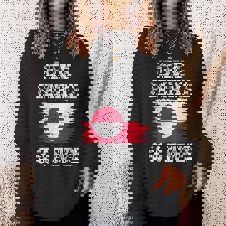 Make America Go Away グリーンランド国旗 アンティーク調 スウェットシャツ 彼女への贈り物