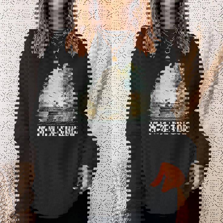 My Pole Is Long Fishing ハンティング フィッシャーマン ハンター 父の日 スウェットシャツ 彼女への贈り物