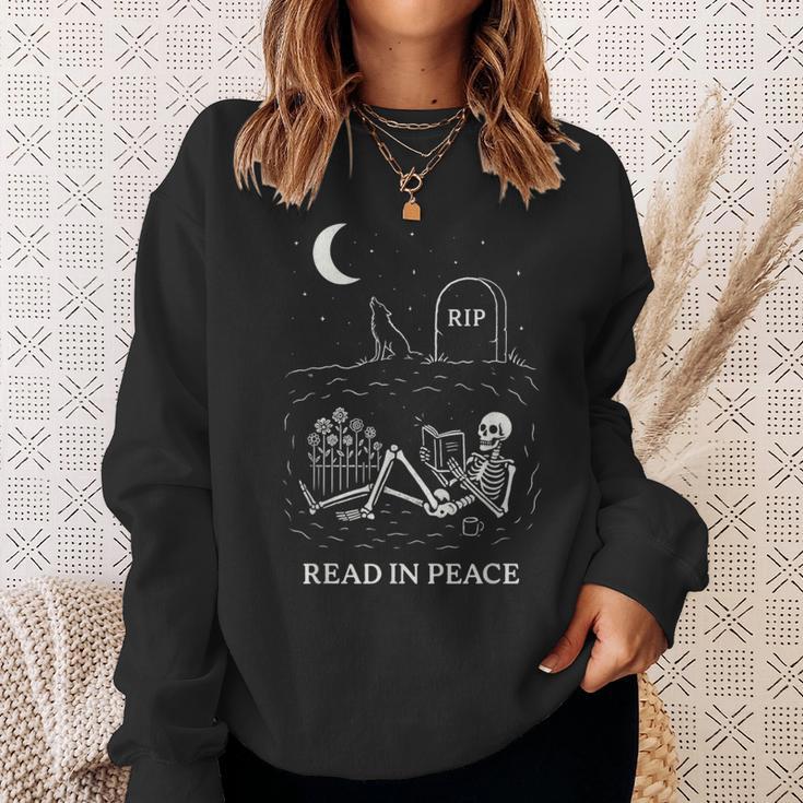 Read In Peace – Motifquelette Amusant Pour Les Amateurs De Livres Sweater e Cadeaux pour elle