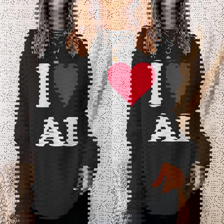 Red Heart I Love Ai スウェットシャツ 彼女への贈り物