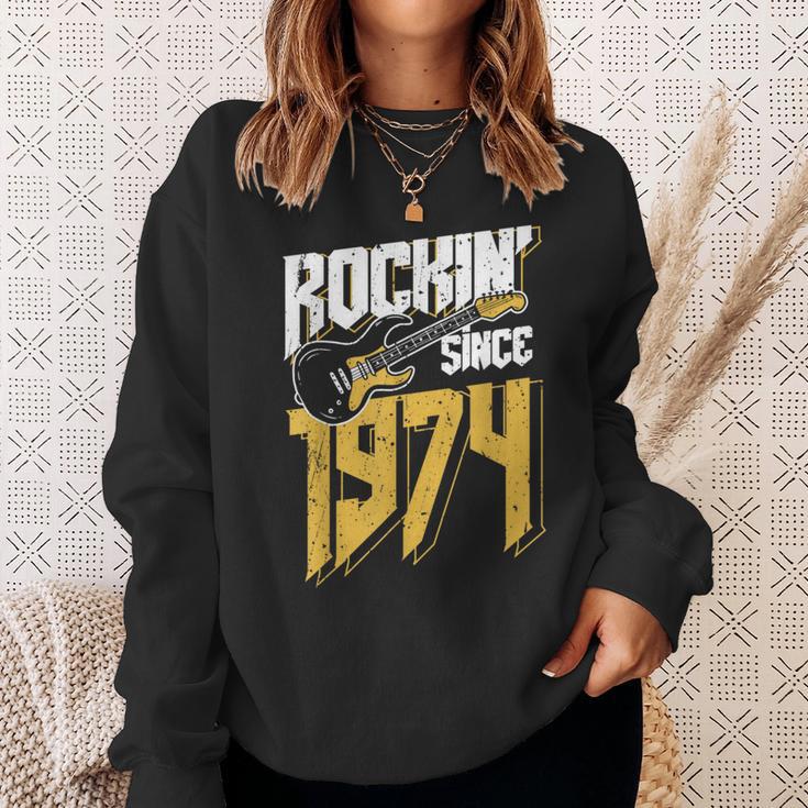 Rockin'ince 1974 Éventail De Musique Rockintage 48E Anniversaire Sweater e Cadeaux pour elle