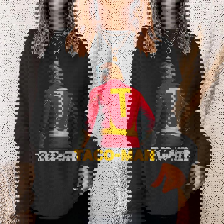 Taco-Man 面白い 反トランプ ハロウィーン 政治的コスチュームアイデア スウェットシャツ 彼女への贈り物