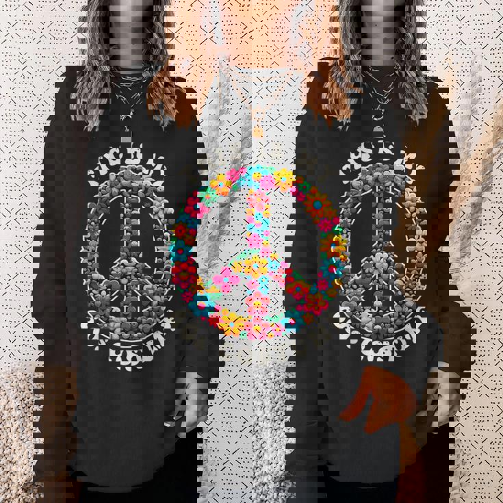 This Is My 60S Costume & 60'S Outfit 1960年代 ピースサイン スウェットシャツ 彼女への贈り物