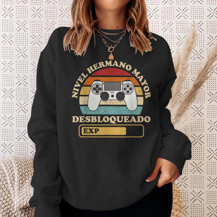 Videojuego Gaming Nivel Hermano Mayor Desbloqueado Gamer Camisa de entrenamiento Regalos para ella