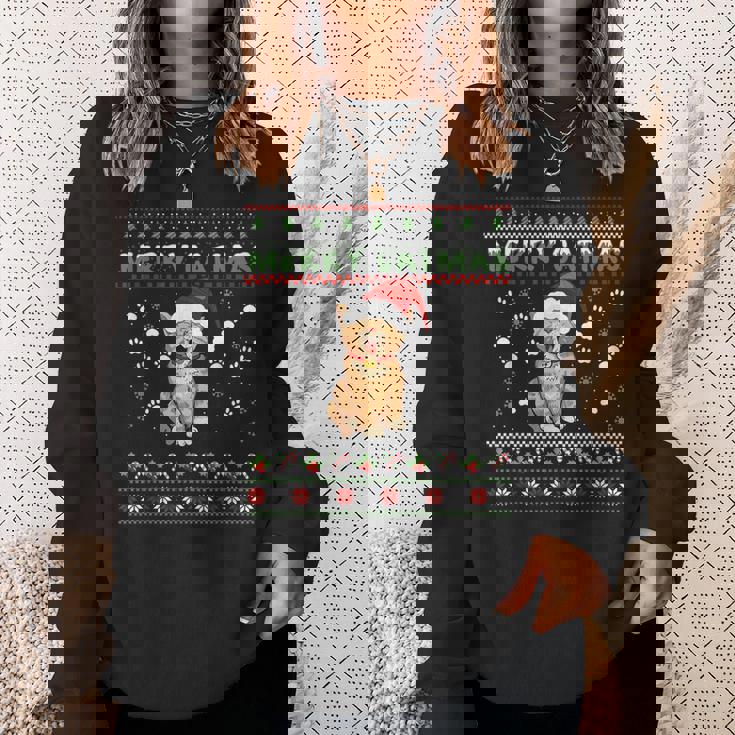 Weihnachten Mitüßer Katze Frohe Weihnachten Merry Catmas Sweatshirt Geschenke für Sie