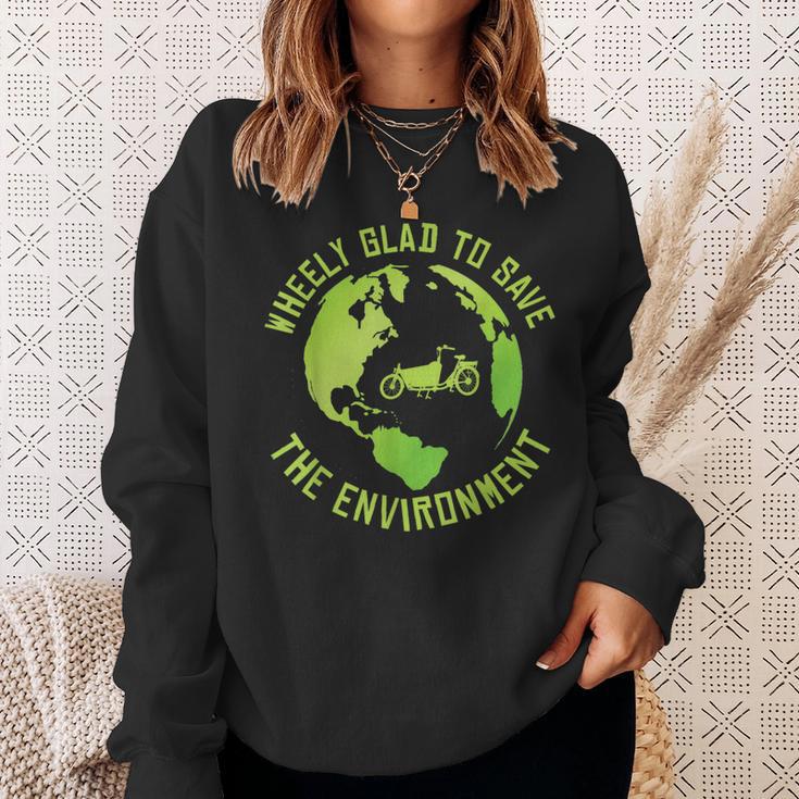 Wheelye Alegra Dealvar El Medio Ambiente Cargo Cargobike Camisa de entrenamiento Regalos para ella