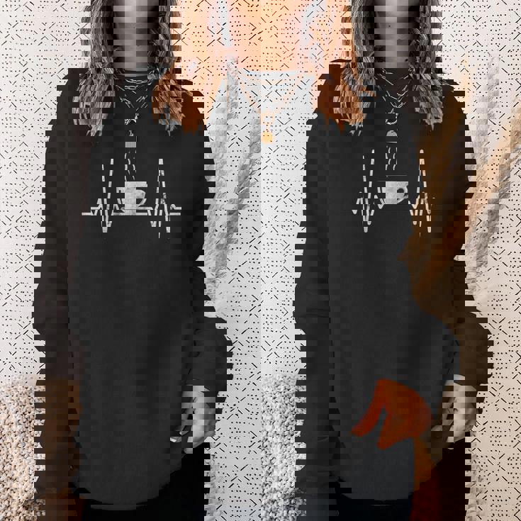 おもしろいハートビート コーヒーシャツ コーヒーカップ周波数 スウェットシャツ 彼女への贈り物