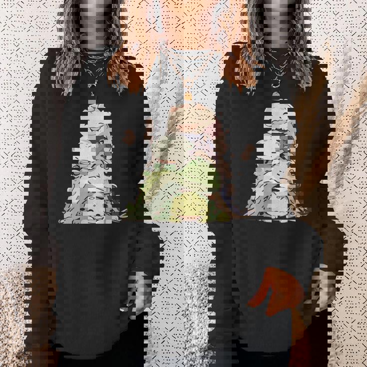 おもしろ爬虫類 かわいいトカゲ ヤモリ 動物 長袖tシャツ スウェットシャツ 彼女への贈り物