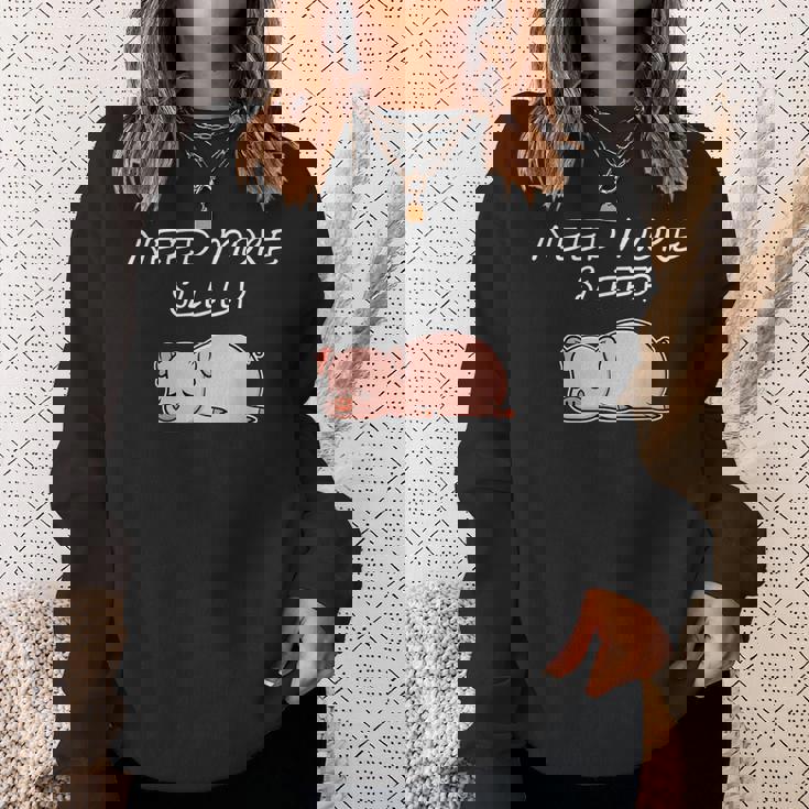 おやすみになる豚のパジャマデザイン スウェットシャツ 彼女への贈り物