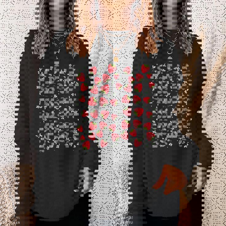 かわいいいちご原宿 美的いちご柄 スウェットシャツ 彼女への贈り物