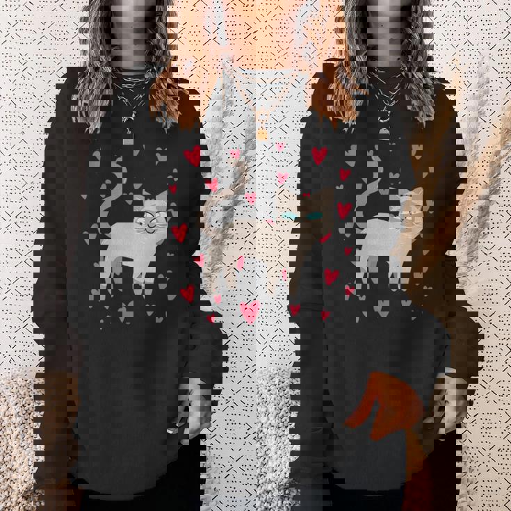 かわいいシャム猫プリント スウェットシャツ 彼女への贈り物