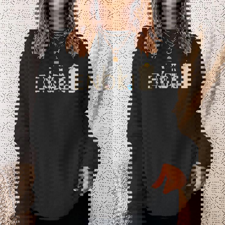 くりこ ギブミー睡眠 『Enoki』 きのこ シュール 男女兼用 グッズ スウェットシャツ 彼女への贈り物