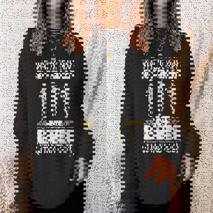 なぜ走るの だからもっと食べられるラーメンマラソン スウェットシャツ 彼女への贈り物