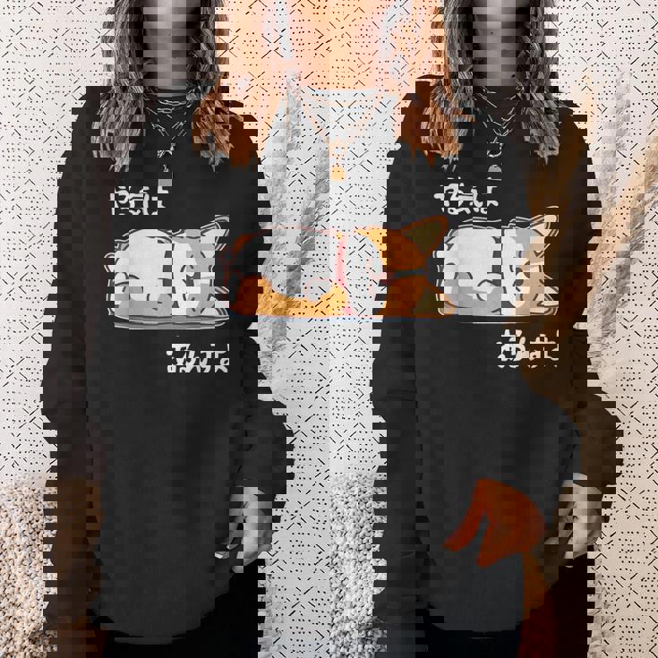 やる気はあるんすよ コーギー犬 ジョーク かわいい 動物ギャグ好き おもしろ ネタ スウェットシャツ 彼女への贈り物