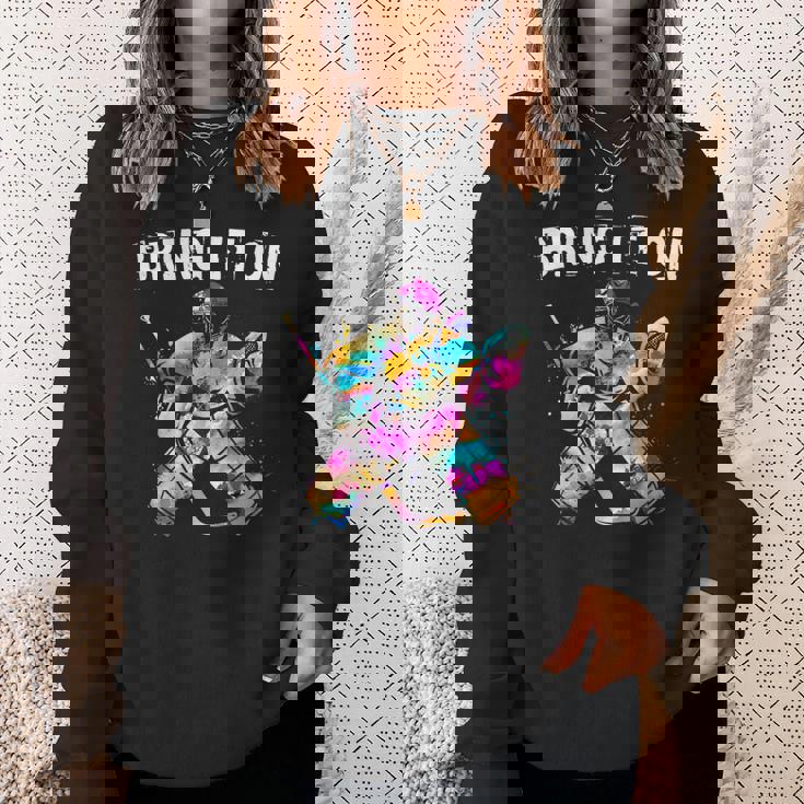 アイスホッケー選手 ゴールキーパー アイスホッケーゴールキーパーギフト スウェットシャツ 彼女への贈り物